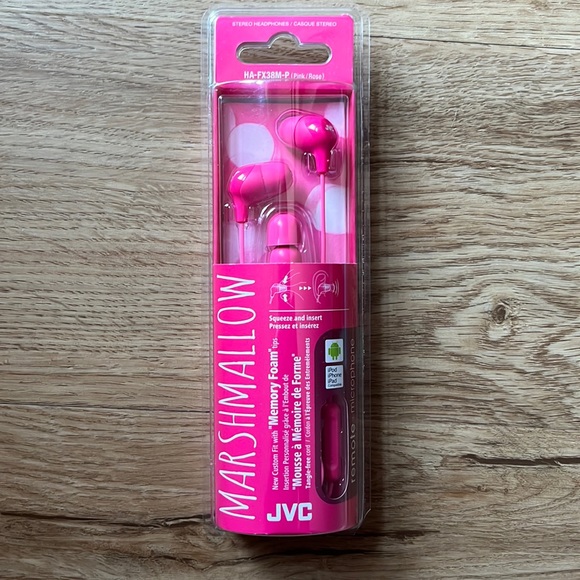 JVC Headphones Jvc Marshmallow Earbuds In Pink With Remote And